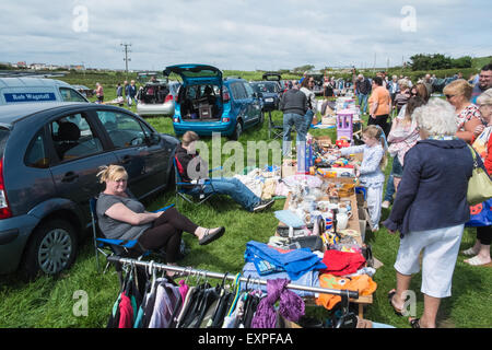 Clarach,Car,Boot,Sale,Sunday,Ceredigion,Flea,Sell,Mid,Wales,U.K. Stockfoto