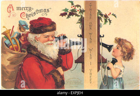 1900 s UK Weihnachten Grußkarte Stockfoto