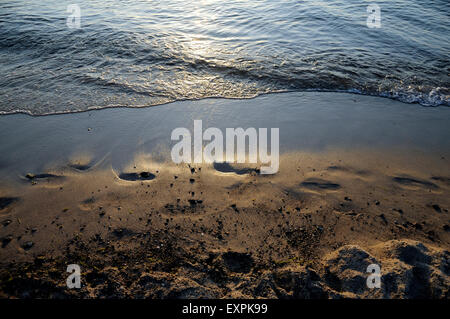 Footprintsin Sand. Stockfoto