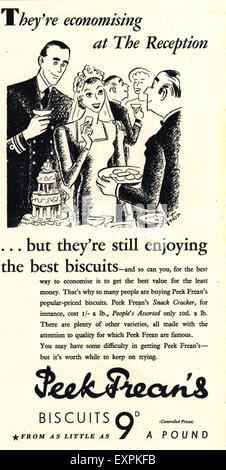 1940er Jahre UK Peek, Frean und Co Magazin Anzeige Stockfoto