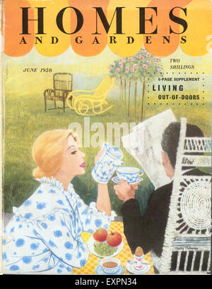 1950er Jahre UK Homes and Gardens Magazin-Cover Stockfoto