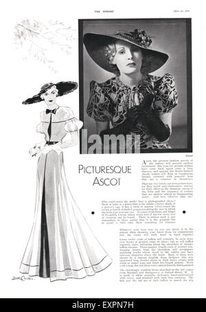 1930er Jahre UK Ascot Magazin Platte Stockfoto