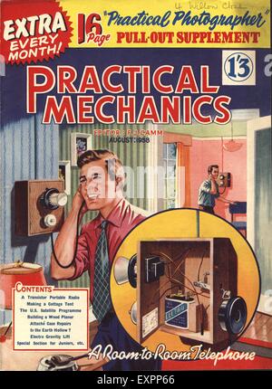 1950er Jahre UK praktische Mechanik Magazin-Cover Stockfoto