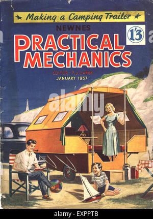 1950er Jahre UK praktische Mechanik Magazin-Cover Stockfoto