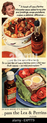 1950er Jahre UK Lea und Perrins Sauce Magazin Anzeige Stockfoto