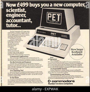 1970er Jahre UK Commodore Pet Magazin Anzeige Stockfoto