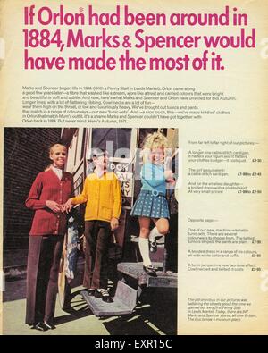1970er Jahre UK Marks and Spencer Orlon von DuPont Magazin Anzeige Stockfoto