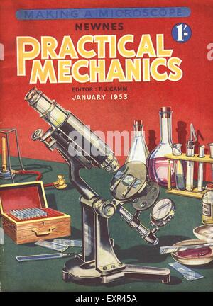 1950er Jahre UK praktische Mechanik Magazin-Cover Stockfoto