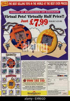 1990er Jahre UK Tamagotchi Magazin Anzeige Stockfoto