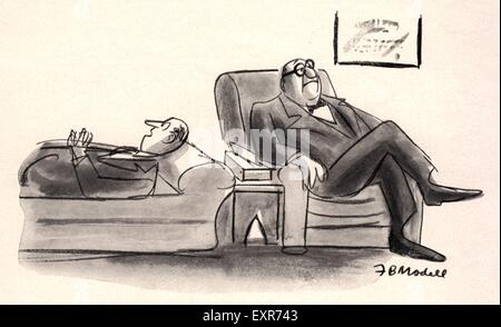 1960er Jahren USA auf der Psychiater-Couch Comic / Cartoon-Platte Stockfoto