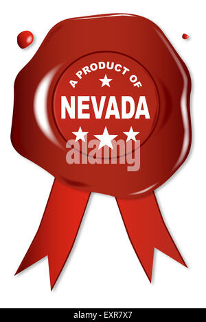 Ein Wachssiegel mit einem Text A Product Of Nevada Stockfoto