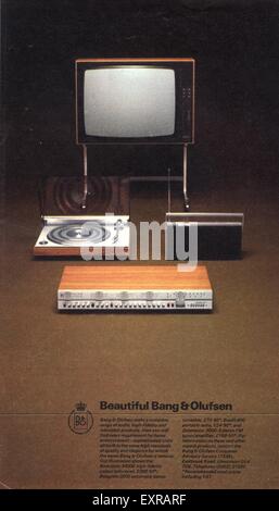 1970er Jahre UK Bang und Olufsen Magazin Anzeige Stockfoto