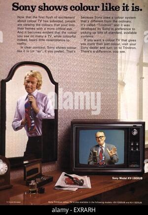 1970er Jahre UK Sony Magazin Anzeige Stockfoto