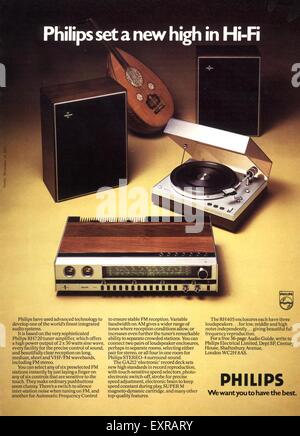 1970er Jahre UK Philips Magazin Anzeige Stockfoto