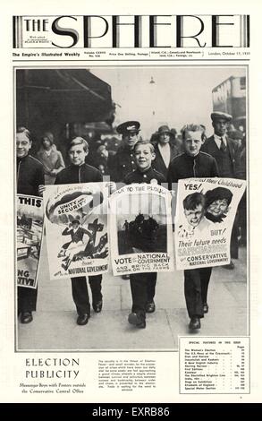 1930er Jahre UK das Kugel-Magazin Cover Stockfoto