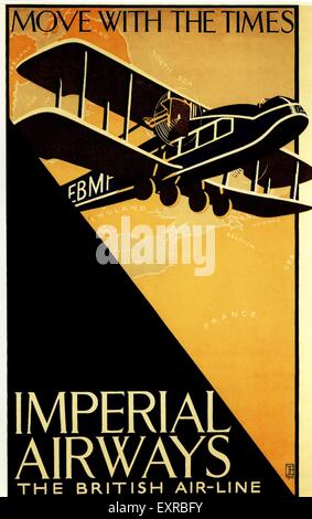 1920er Jahre UK Imperial Airways Poster Stockfoto