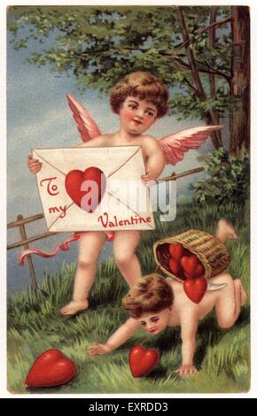 1900 s UK Valentinstag-Grußkarte Stockfoto