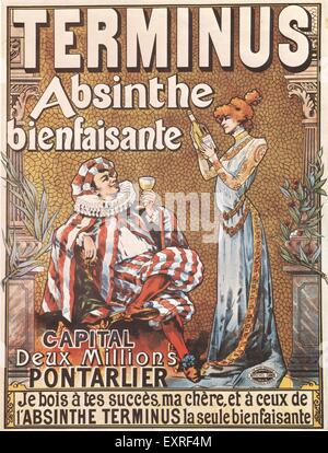 1900er Jahren Frankreich Absinth Poster Stockfoto