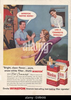 1950er Jahren USA Winston Magazin Anzeige Stockfoto