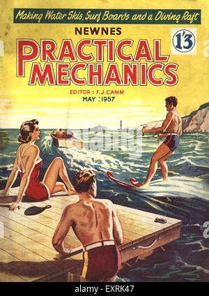 1950er Jahre UK praktische Mechanik Magazin-Cover Stockfoto