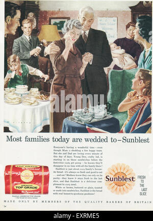 1950er Jahre UK Sunblest Magazin Anzeige Stockfoto