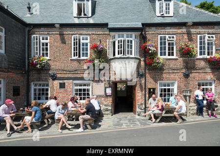 Die Schiffbauer Arms Pub, ein traditioneller Gasthof in Padstow Cornwall UK Stockfoto