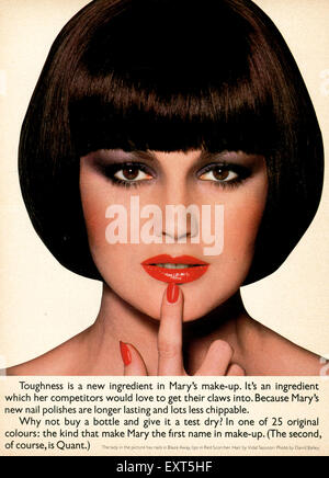 1970er Jahre UK Mary Quant Magazin Anzeige Stockfoto