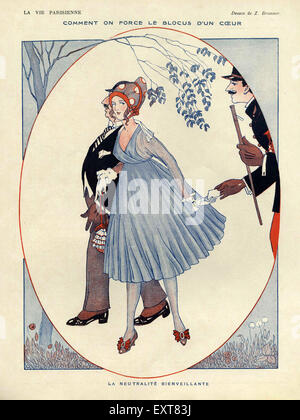 1910er Jahre Frankreich La Vie Parisienne Magazin Platte Stockfoto