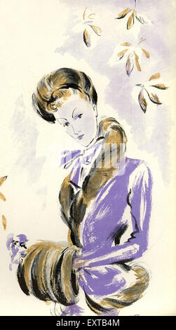 1930er Jahre UK Frauen Mode der 1930er Jahre Magazin-Platte Stockfoto