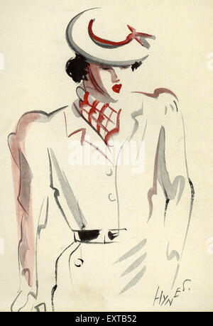 1930er Jahre UK Frauen Mode der 1930er Jahre Magazin-Platte Stockfoto