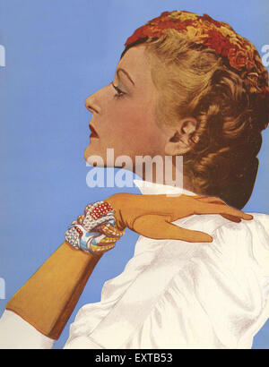 1930er Jahre UK Frauen Mode der 1930er Jahre Magazin-Platte Stockfoto