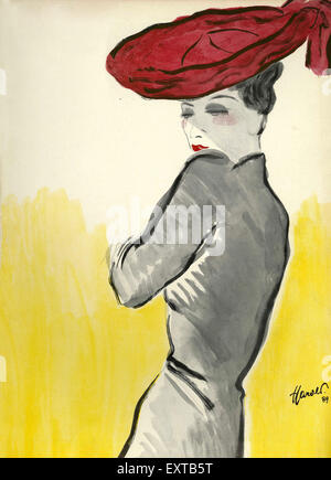 1930er Jahre UK Frauen Mode der 1930er Jahre Magazin-Platte Stockfoto