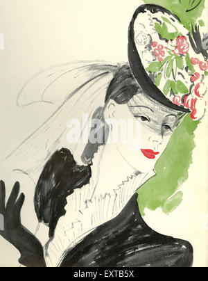 1930er Jahre UK Frauen Mode der 1930er Jahre Magazin-Platte Stockfoto
