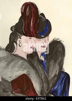 1930er Jahre UK Frauen Mode der 1930er Jahre Magazin-Platte Stockfoto