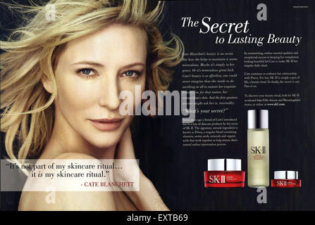 2000er Jahre UK SK-II Magazin Anzeige Stockfoto