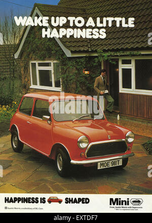 1970er Jahre UK Mini Magazin Anzeige Stockfoto