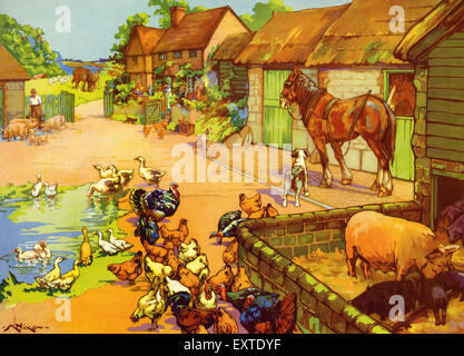 1950er Jahre UK Vorschule Illustrationen buchen Platte Stockfoto