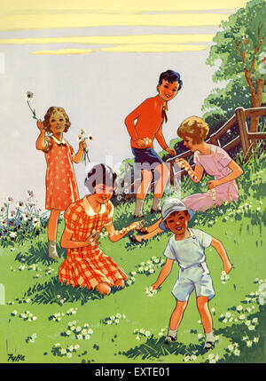 1950er Jahre UK Vorschule Illustrationen buchen Platte Stockfoto