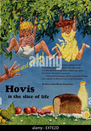 1950er Jahre UK Hovis Magazin Anzeige Stockfoto