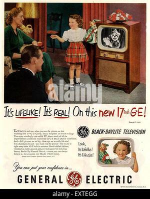 1950er Jahren USA General Electric Magazin Anzeige Stockfoto