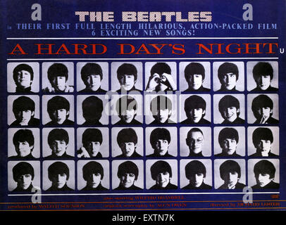 1960er Jahre UK A Hard Days Night Filmposter Stockfoto