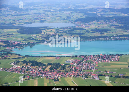 Bayerischen See Forggensee von oben, Tegelberg Stockfoto