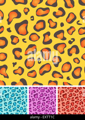 Abbildung einer Reihe von nahtlosen wilden afrikanischen Leoparden oder Geparden Wallpaper Hintergrund Stockfoto