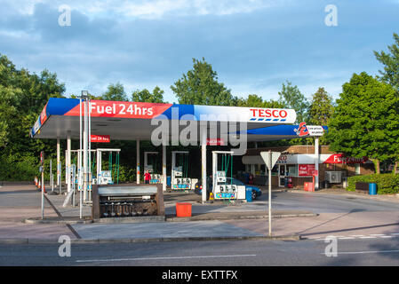 Tesco Superstore Tankstelle, Exmouth, Devon Stockfoto