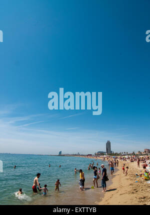 Strand von El Poblenou, Barcelona Stockfoto