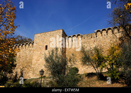 Italien, Toskana, San Quirico d'Orcia, Stadtmauern Stockfoto