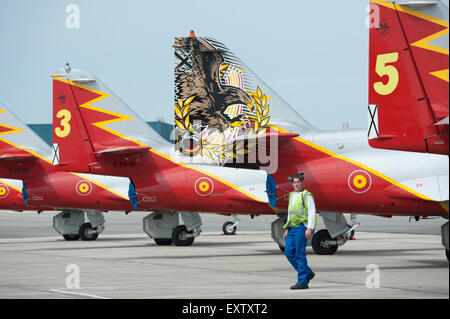 Spanische Luftwaffe BoerseBZ Aguila Display Team Leitwerke Stockfoto