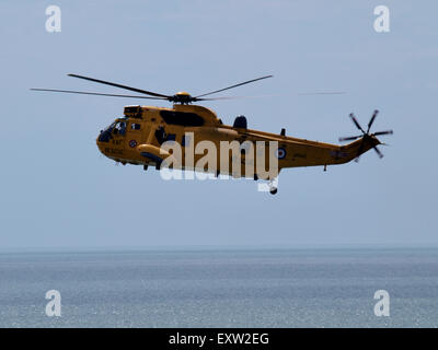 RAF Air Sea Rescue Helikopter, Woolacombe, Devon, UK Stockfoto