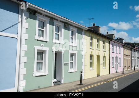 Bunten Reihenhäuser in Aberaeron,Ceredigion,Mid,West,Wales,U.K. Stockfoto