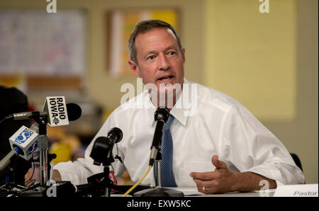 Des Moines, Iowa, USA. 16. Juli 2015. Ehemaliger Gouverneur von Maryland und aktuelle Präsidentschaftskandidat. MARTIN O'MALLEY beteiligt sich an einer Diskussion über die Einwanderung der Trinity United Methodist Church. (Bild Kredit: © Brian Cahn über ZUMA Draht) Bildnachweis: ZUMA Press, Inc./Alamy Live-Nachrichten Stockfoto